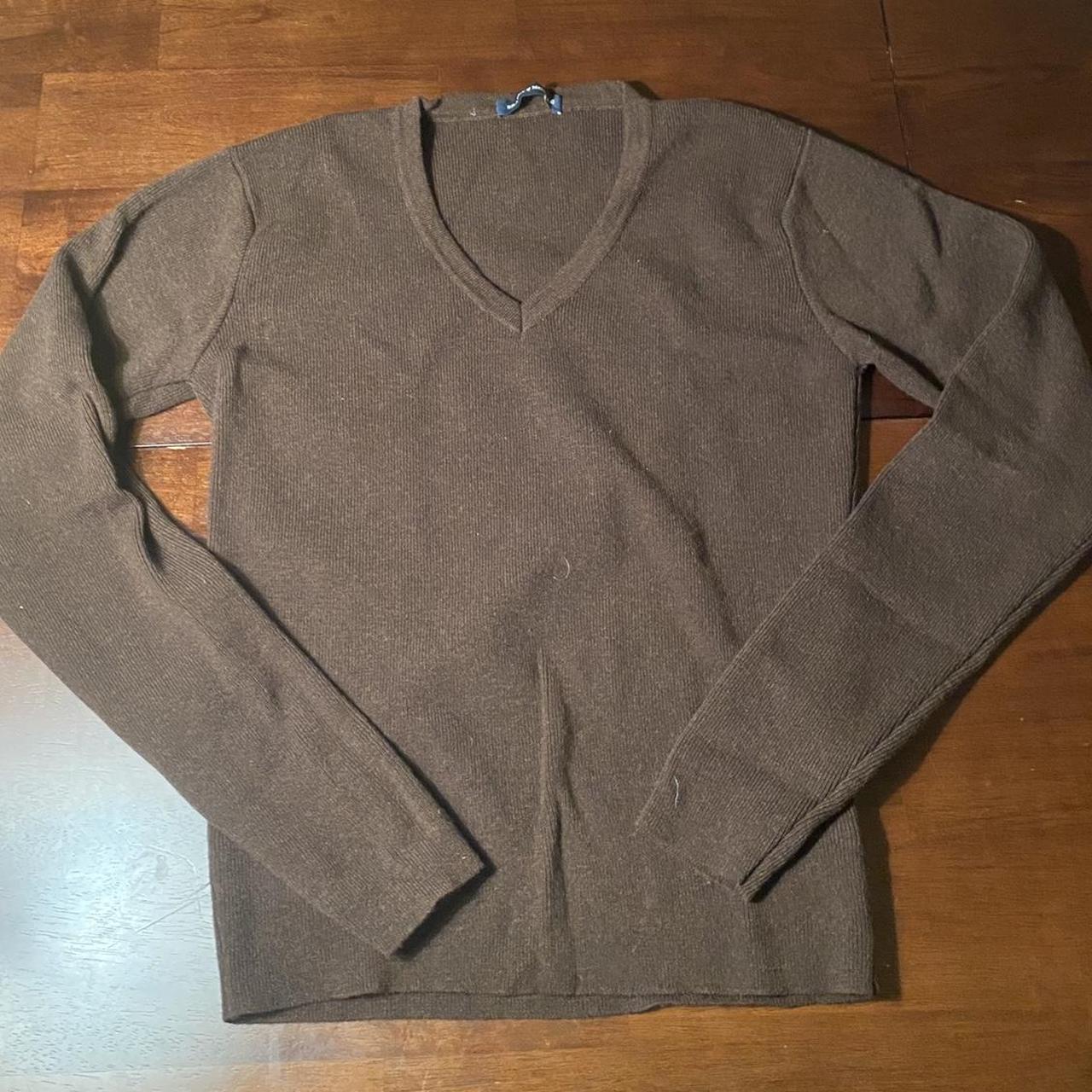 brandy melville brown vneck sweater basically... Depop