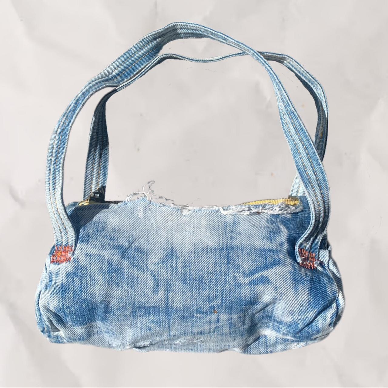 Vintage Miss Sixty denim shoulder bag 90s acid wash... - Depop