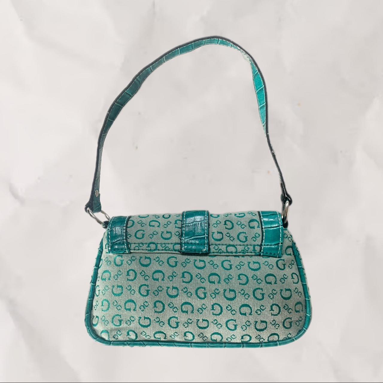 Vintage turquoise green Guess mini bag Y2K monogram... - Depop