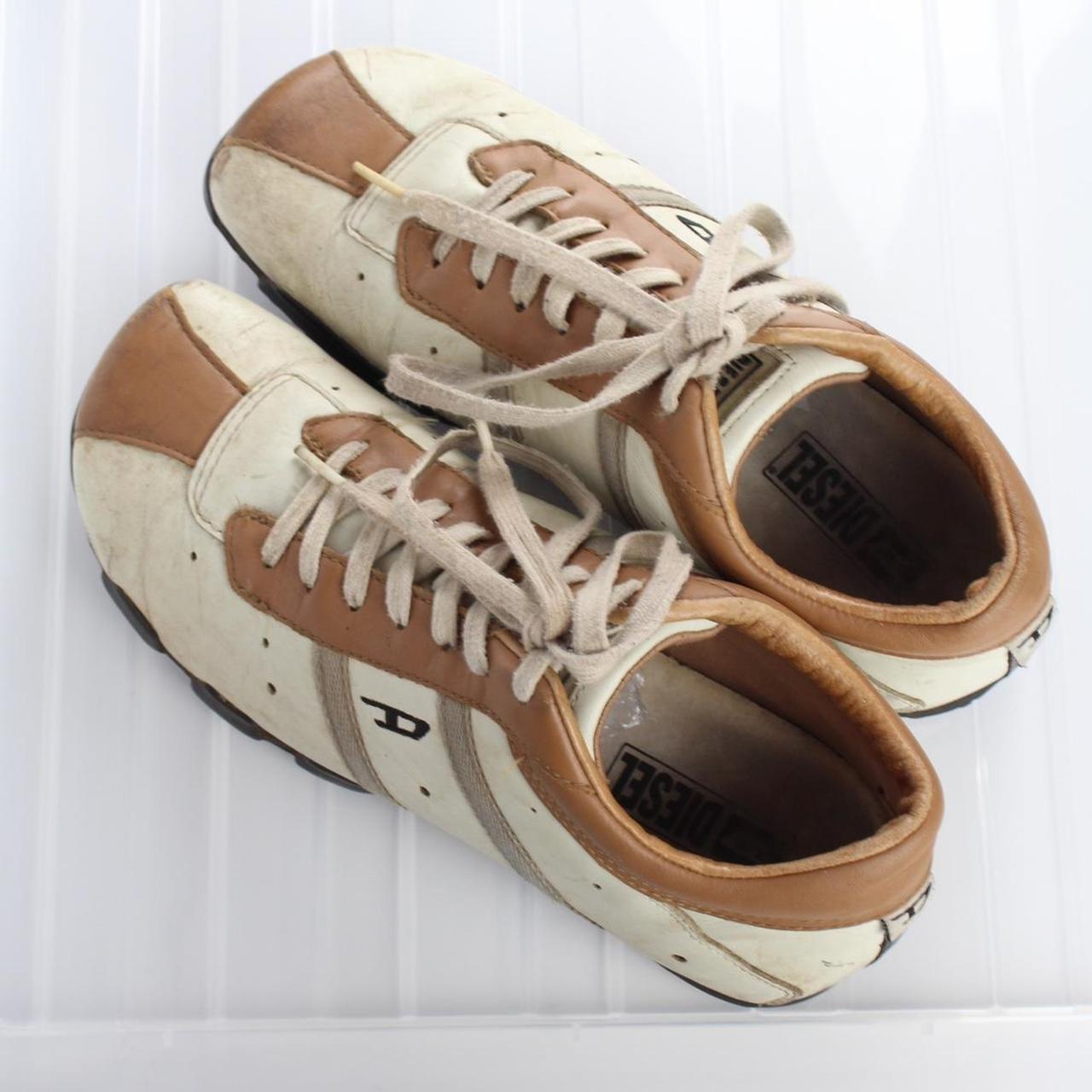 Vintage Diesel square toe leather trainers Style | Depop