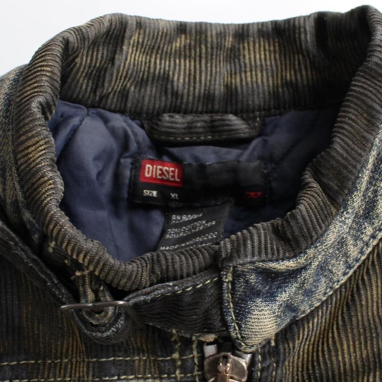Vintage Diesel denim and corduroy moto jacket Y2K | Depop