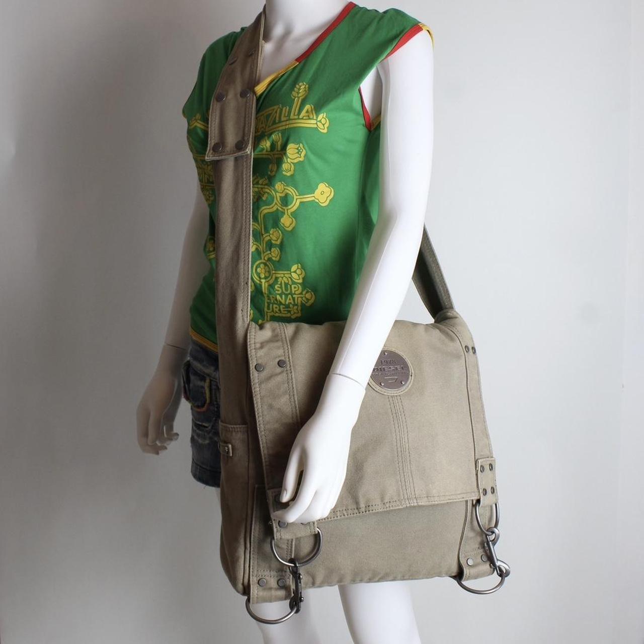 Vintage Diesel beige canvas satchel bag Utility | Depop Vintage Diesel beige canvas satchel bag Utility | Depop