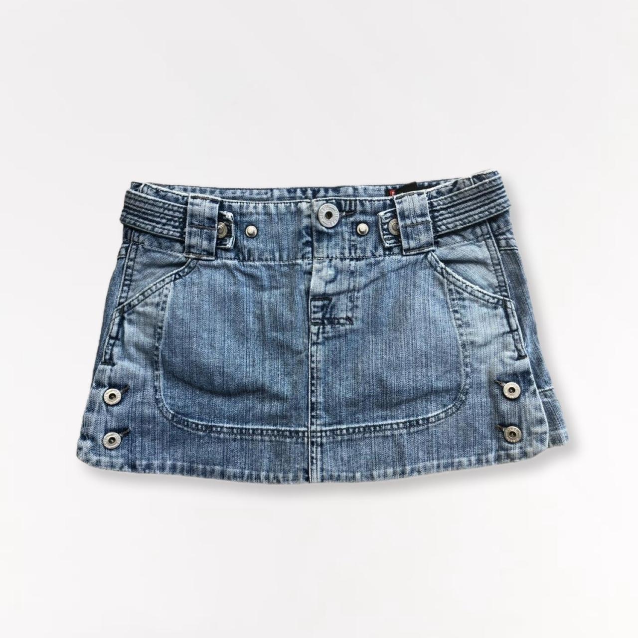 Vintage denim Diesel skirt 00s mini skirt with... - Depop