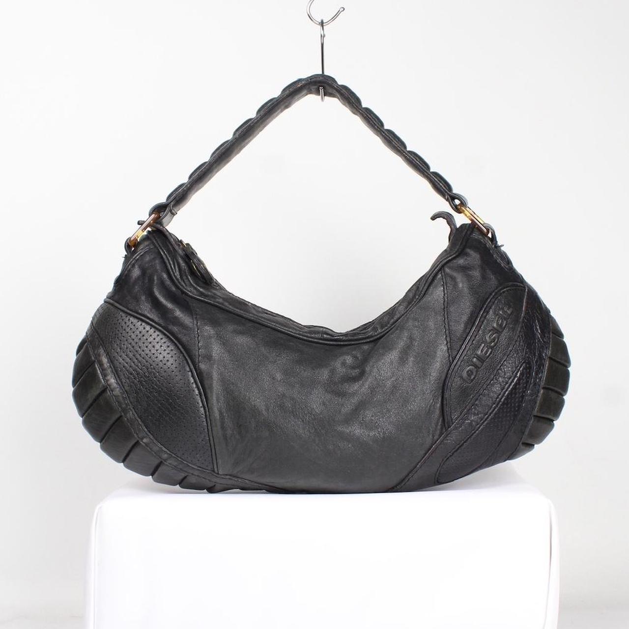Vintage Diesel black leather football bag Shoulder | Depop