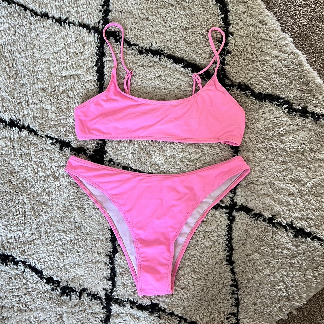 Shein Pink Two Piece Bikini Worn once Washed and... - Depop