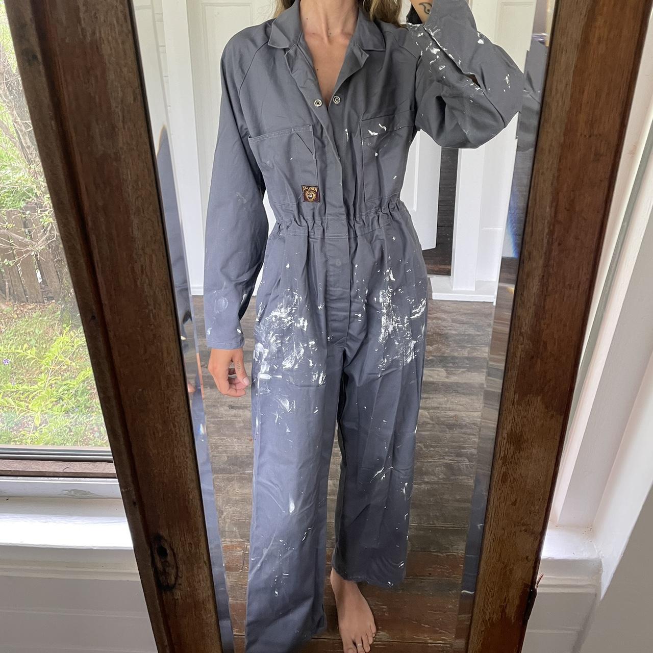 Grey king gee painters overalls / boiler suit /... Depop