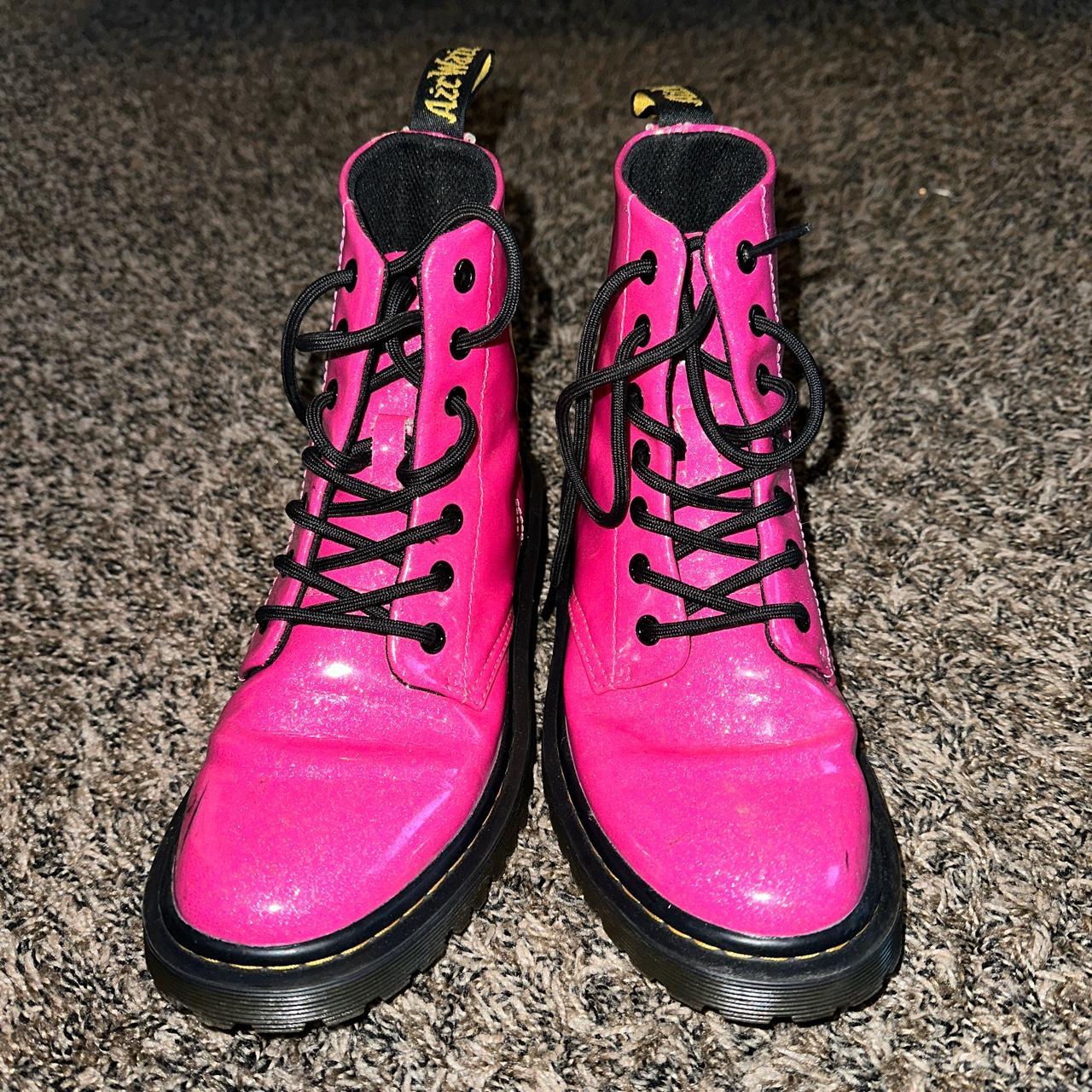 hot pink glitter doc martens size 6w great... Depop