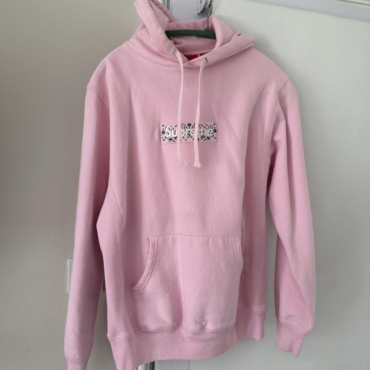 Pink Supreme Box Logo Hoodie Depop