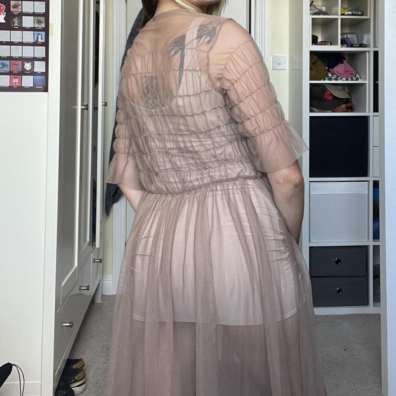 Nude, Mesh Dress 🍒, • bought from charity shop