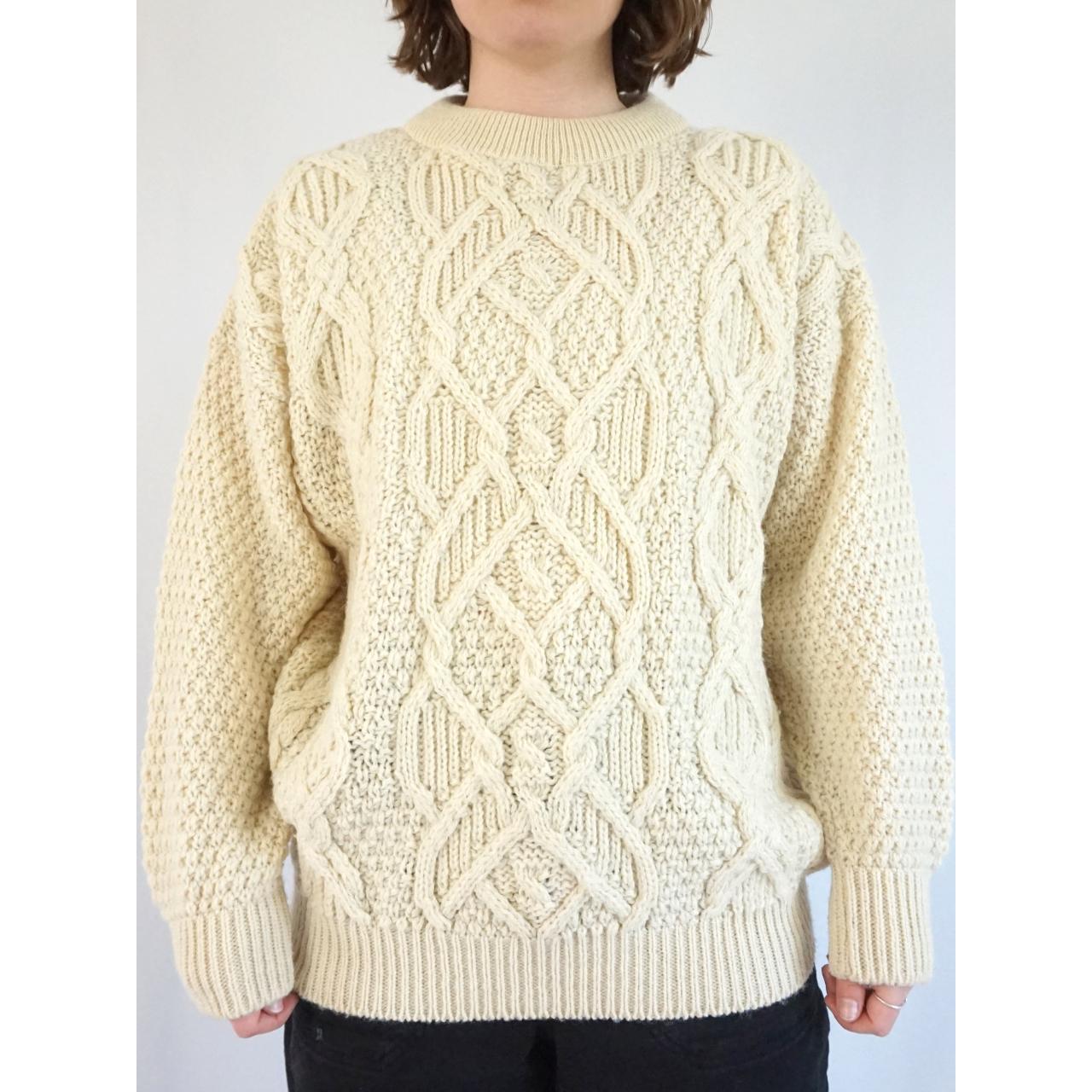 Chunky Wool Aran Jumper XL Vintage 70s chunky. Depop