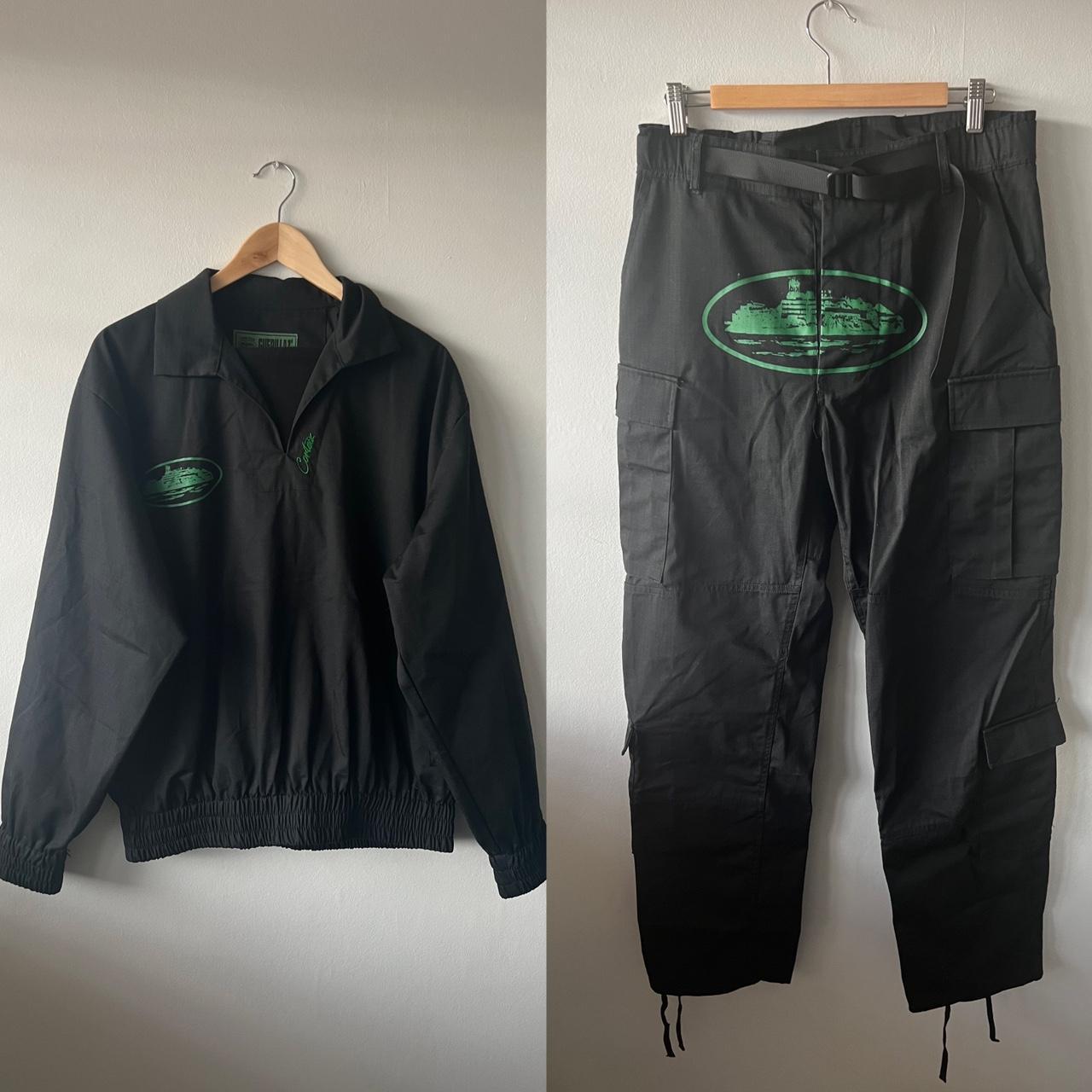 Corteiz Guerillaz Black And Green Cargos With Depop