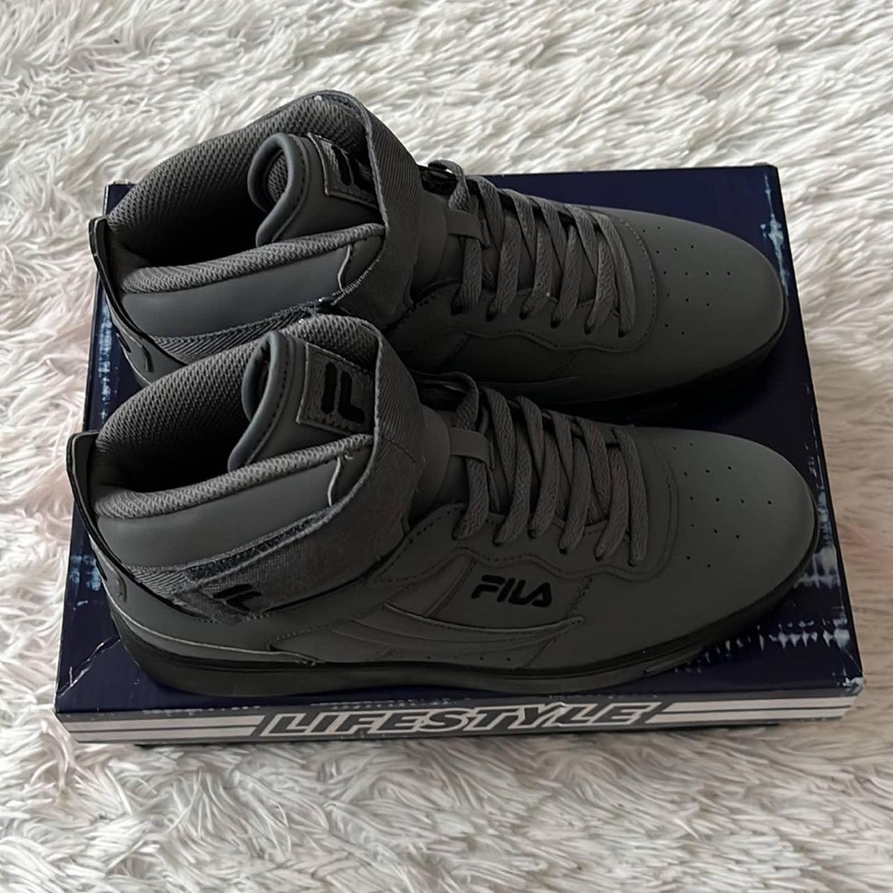 Black fila high tops best sale