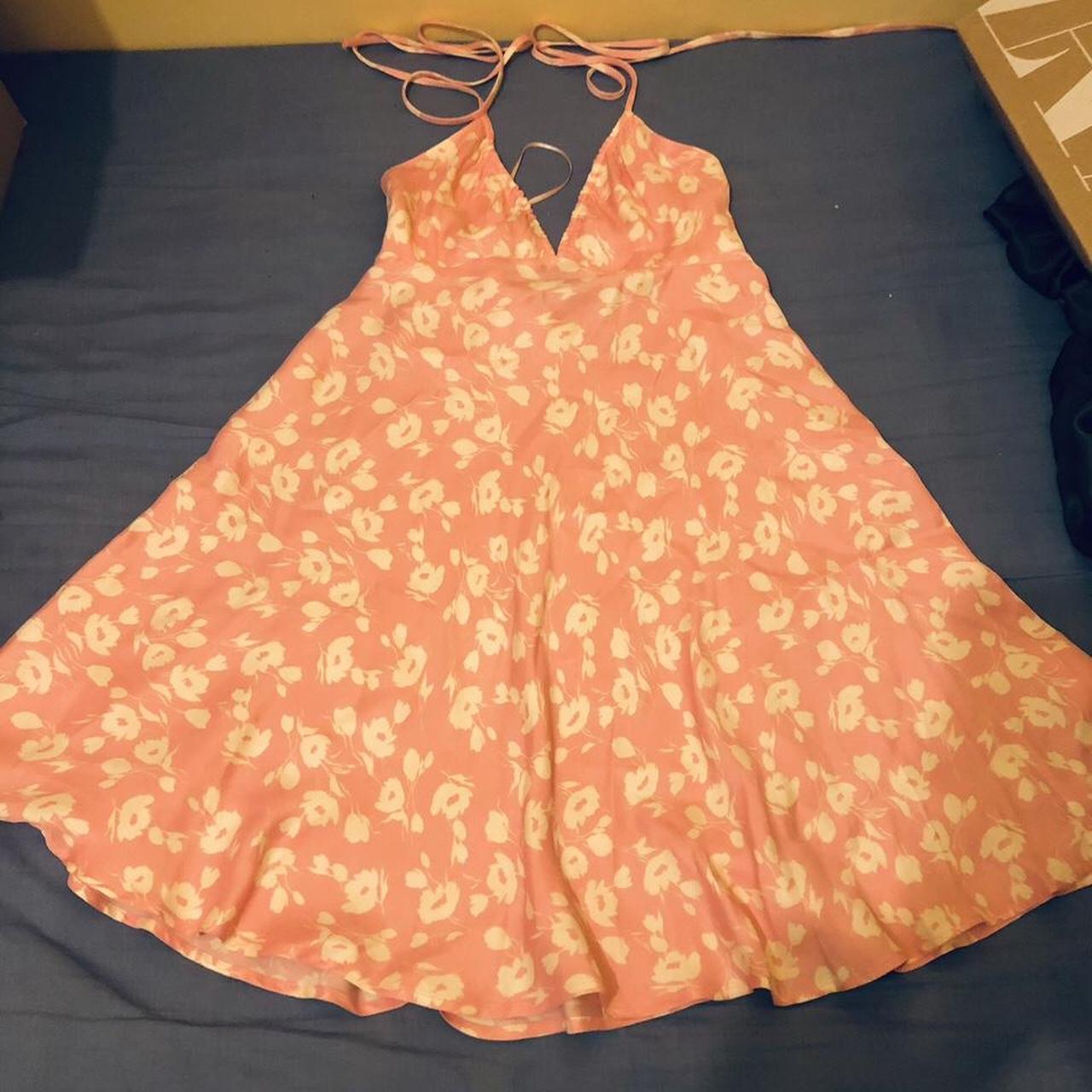 Zara Floral Print Satin Mini Dress Size S... Depop