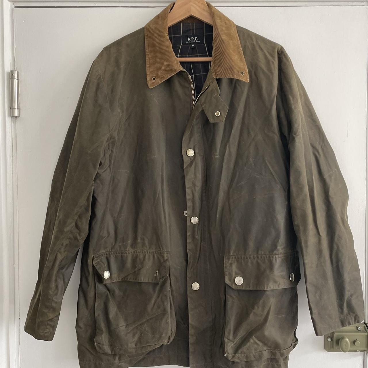 APC Mens Wax Cotton Jacket Green size Medium Really... - Depop