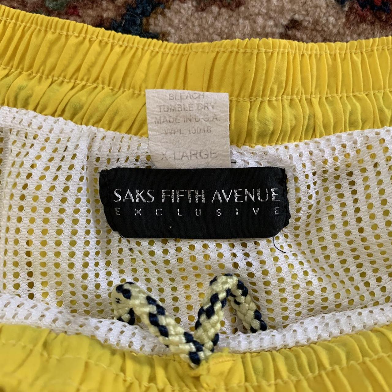 Vintage 90s Saks Fifth Avenue Yellow Swim... - Depop