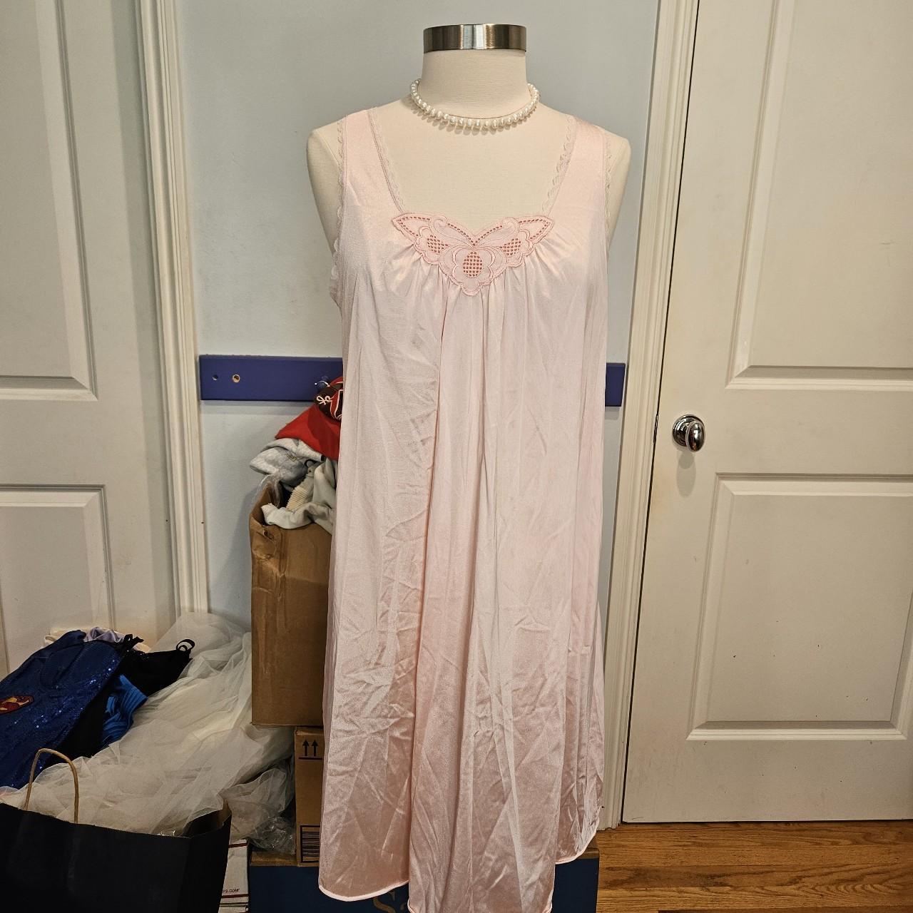 Pink Butterfly Slip Set Vintage nightgown lingerie... - Depop