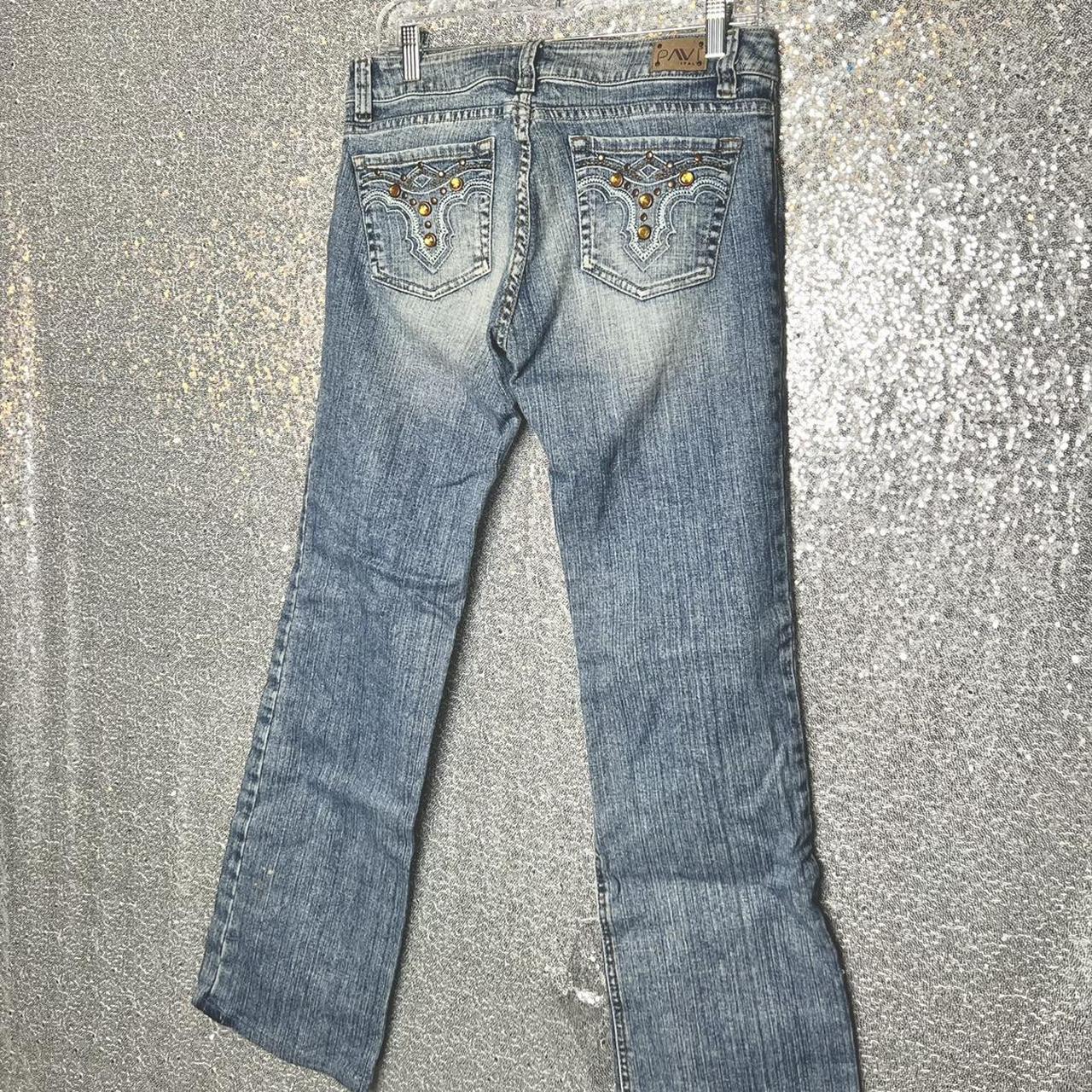 super cute y2k bedazzled back pocket jeans ! brand... - Depop