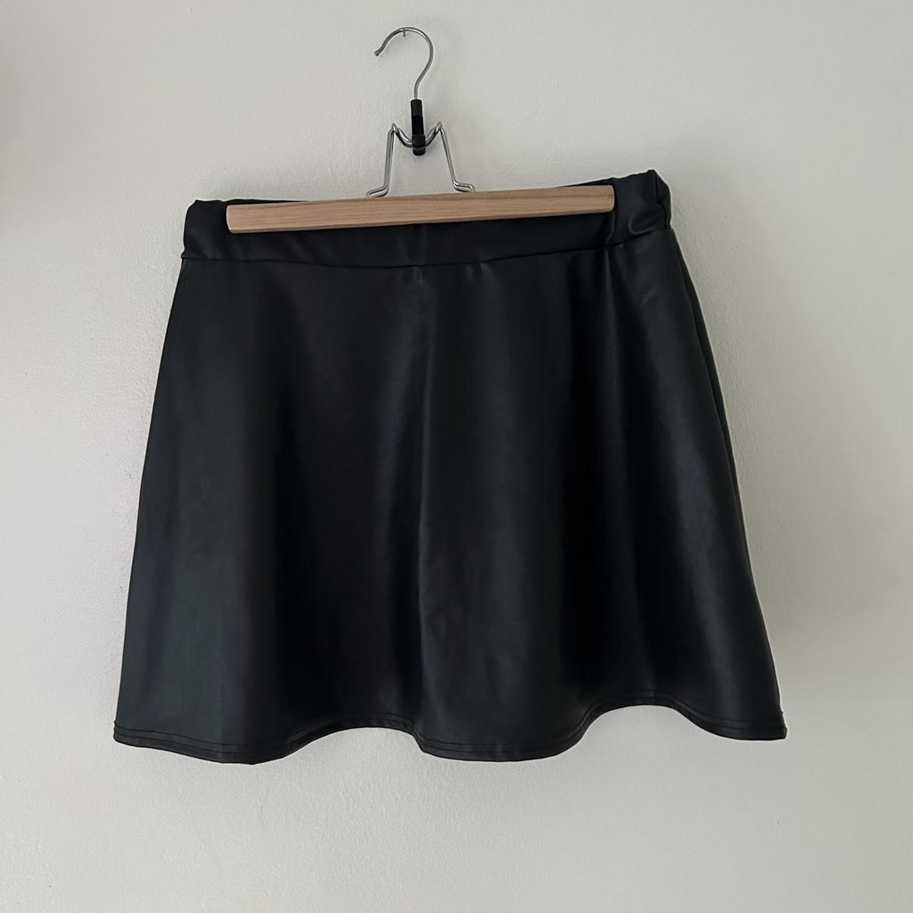 Faux Leather Skater Skirt