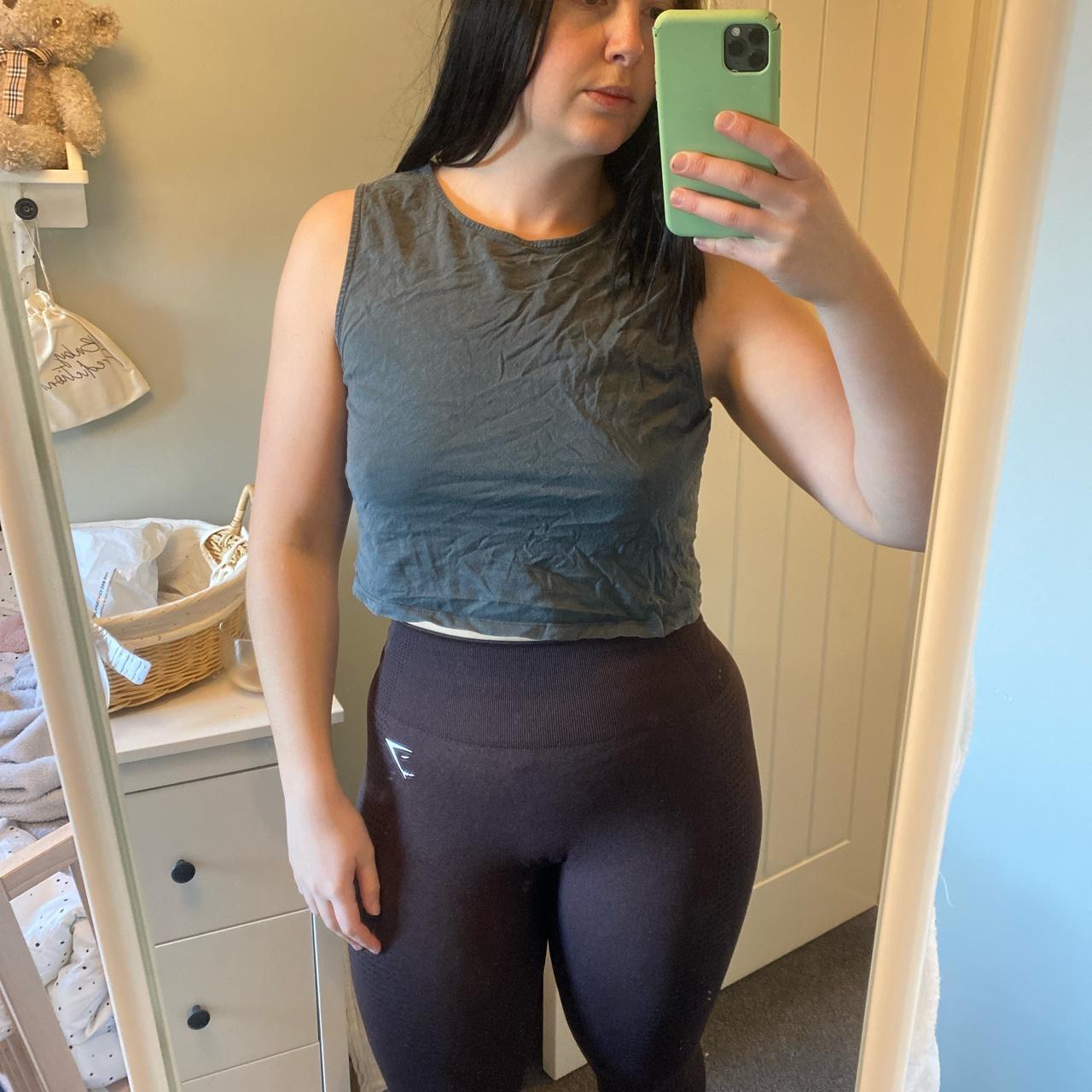 Grey tank cropped top Depop