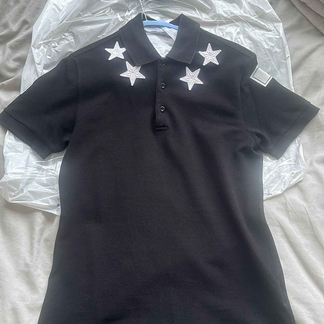 Black Givenchy Star Polo shirt size Small unreal. Depop