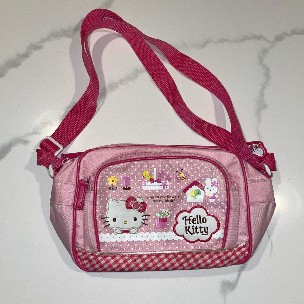 Y2K black sequins Hello Kitty bag with pink and gray | Depop