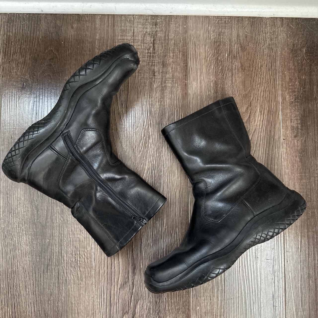 靴 PRADA SS1999 Black Leather Boots IT38 FW1999 Prada Ankle Vibram Black Leather Boots – Dolce Vita Hub