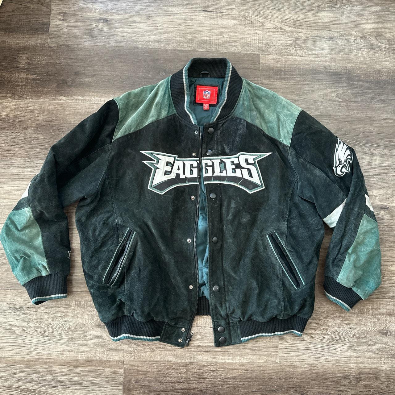 90's Philadelphia Eagles G-III Suede Varsity Bomber NFL Jacket