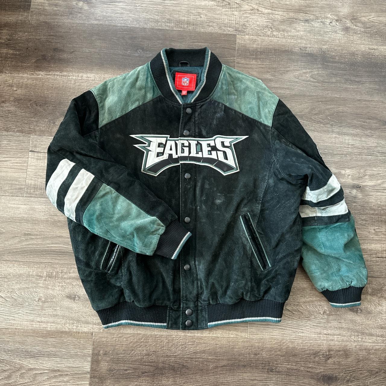 90's Philadelphia Eagles Starter Leather Varsity Bomber NFL Jacket