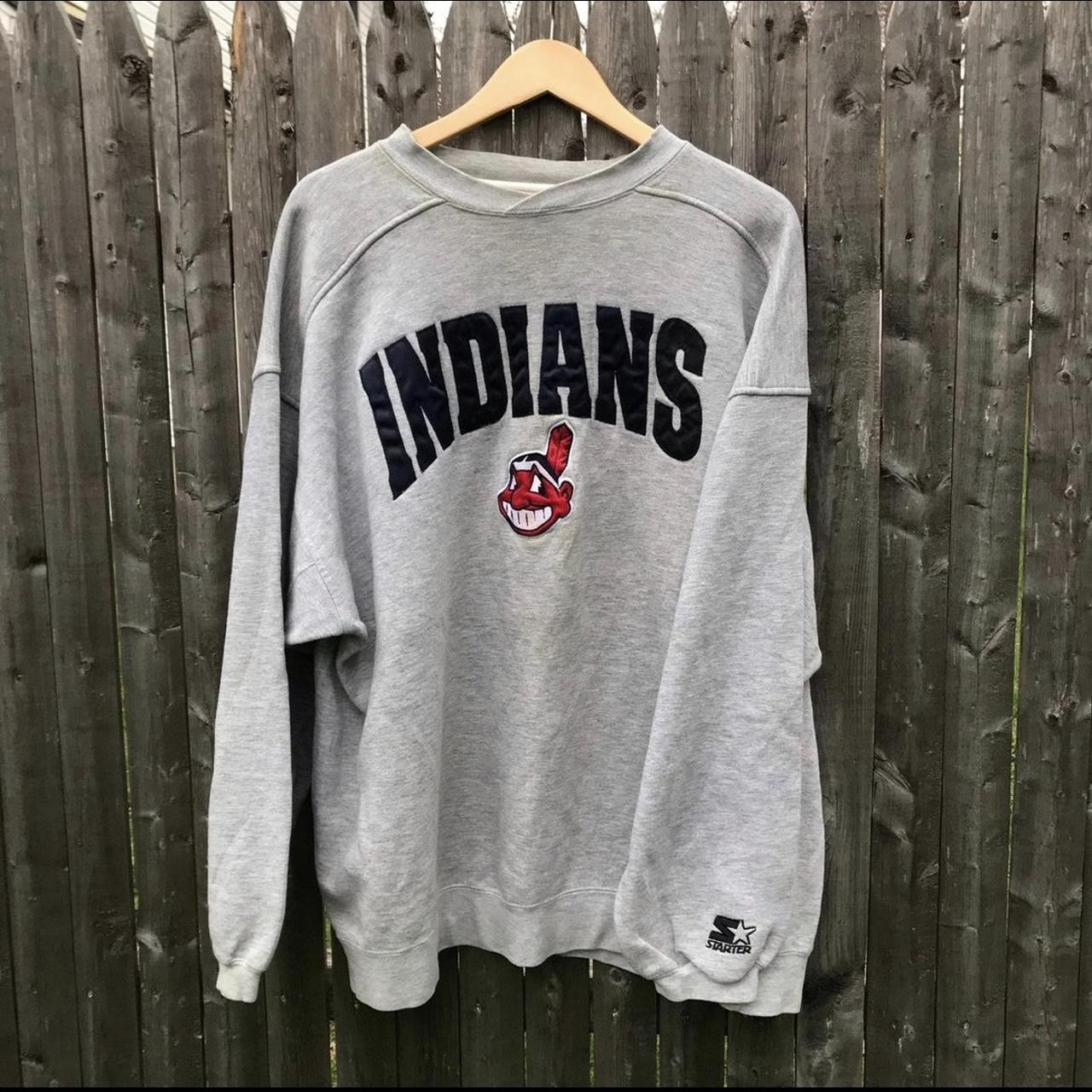 Starter Men's Red and Grey Sweatshirt Depop