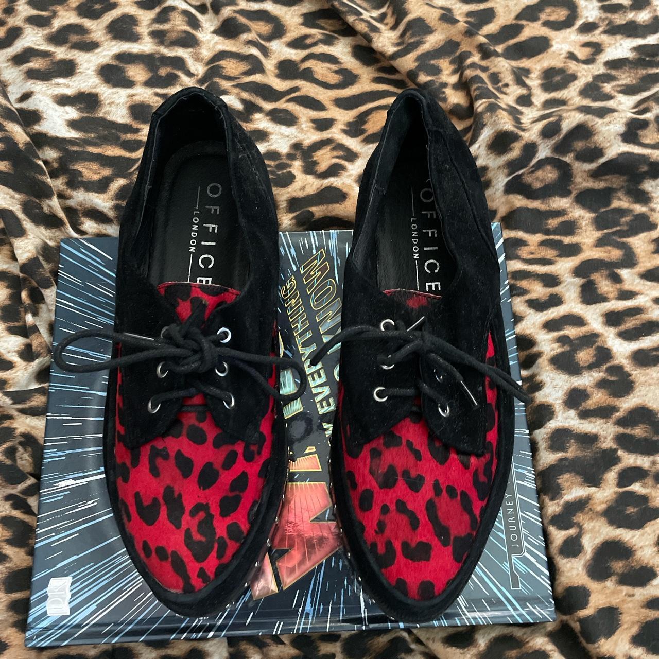 Red and black 2025 leopard print shoes