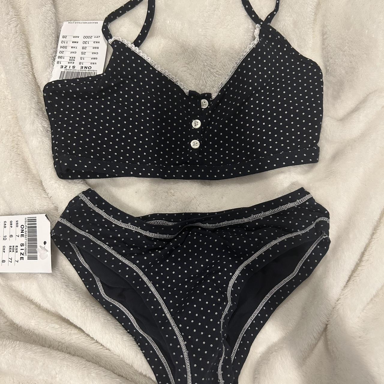 nwt Brandy Melville polka dot bra and underwear set... Depop