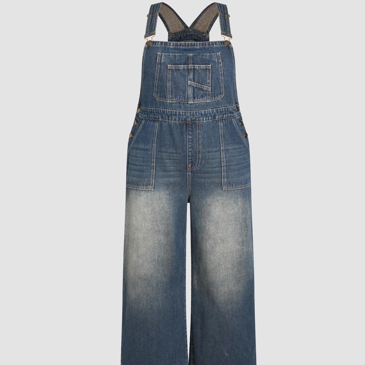 distressed plus size denim overalls!!! super cute... Depop