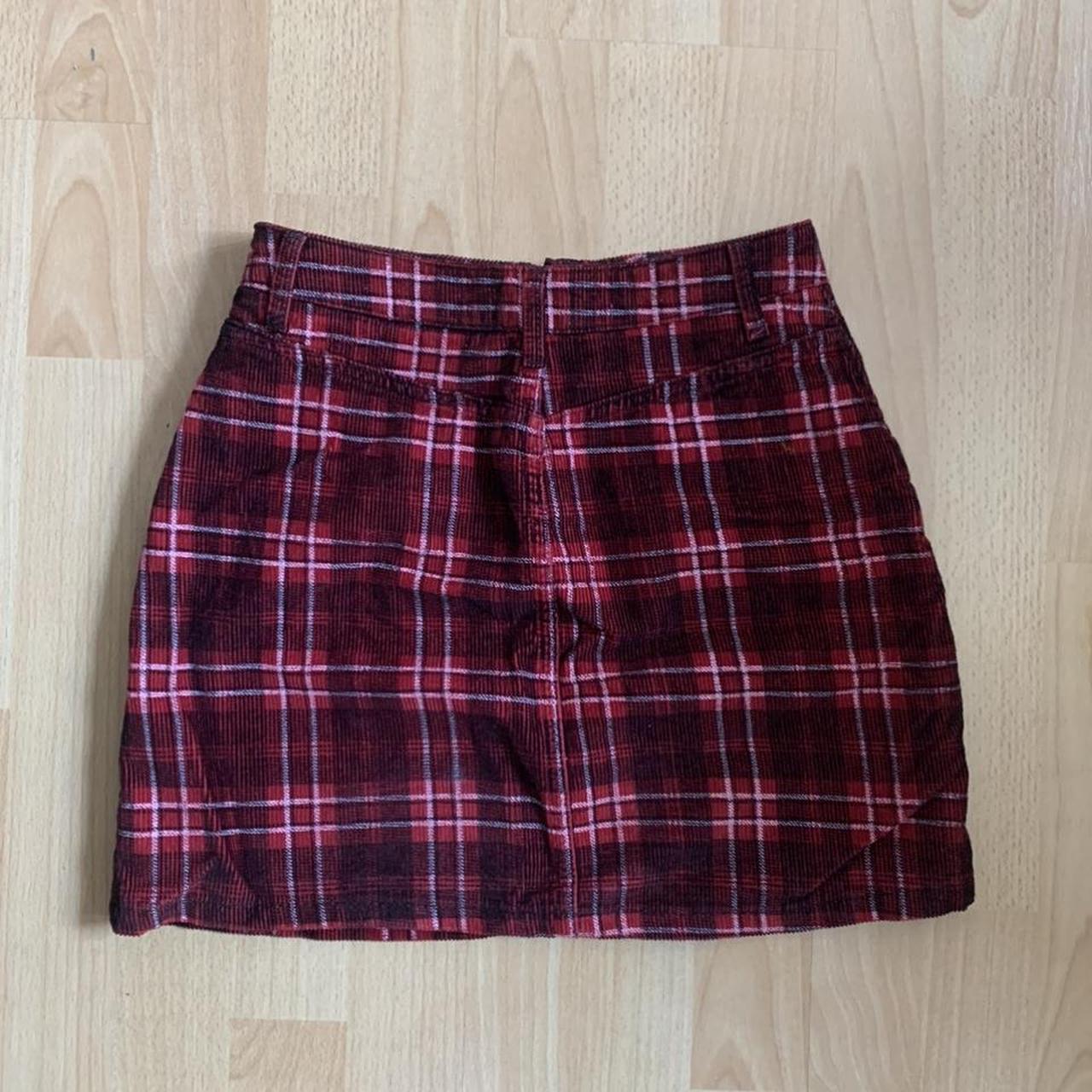 Topshop Cord Tartan Mini Skirt. Featuring a cute... - Depop