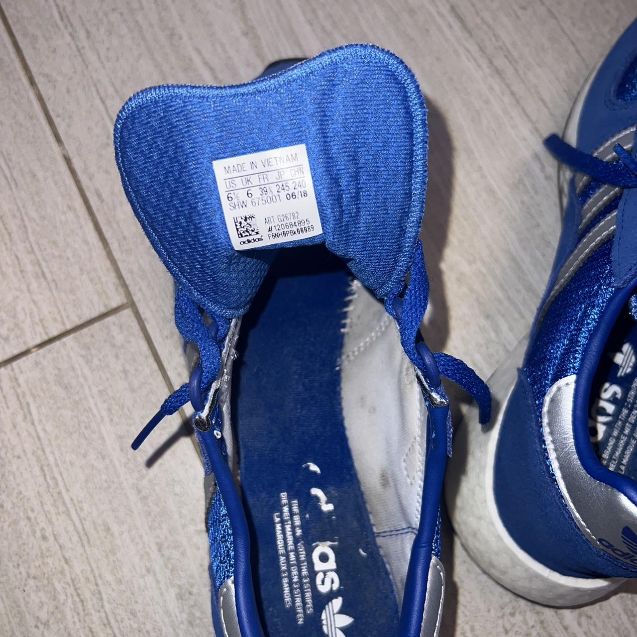 Womens men adidas blue trainers gym sneakers size 6... - Depop