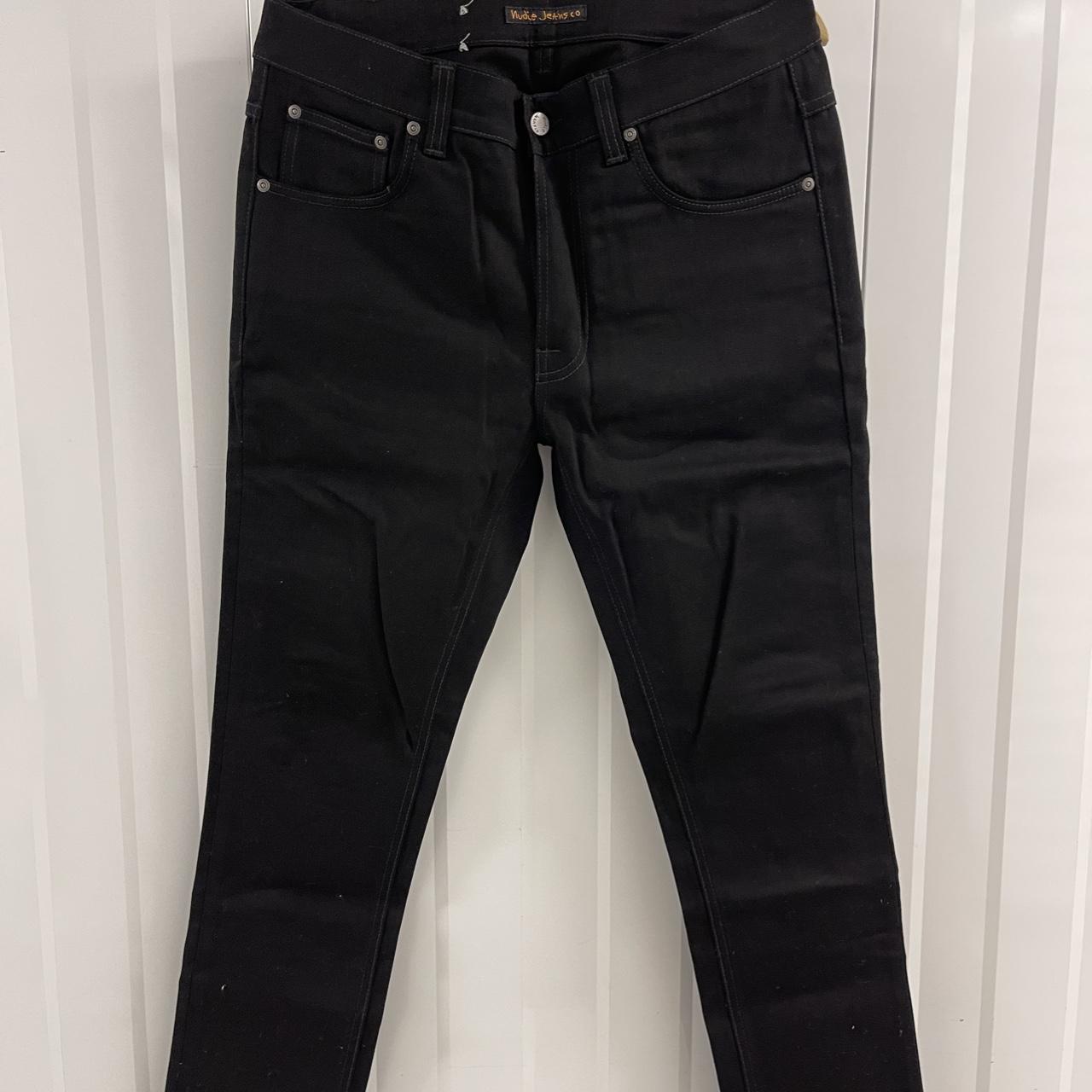 NUDIE JEANS Black Denim Lean Dean W33... - Depop