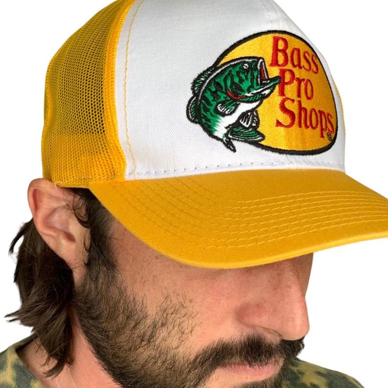 New Bass Pro Shops yellow SnapBack trucker hat, made - Depop