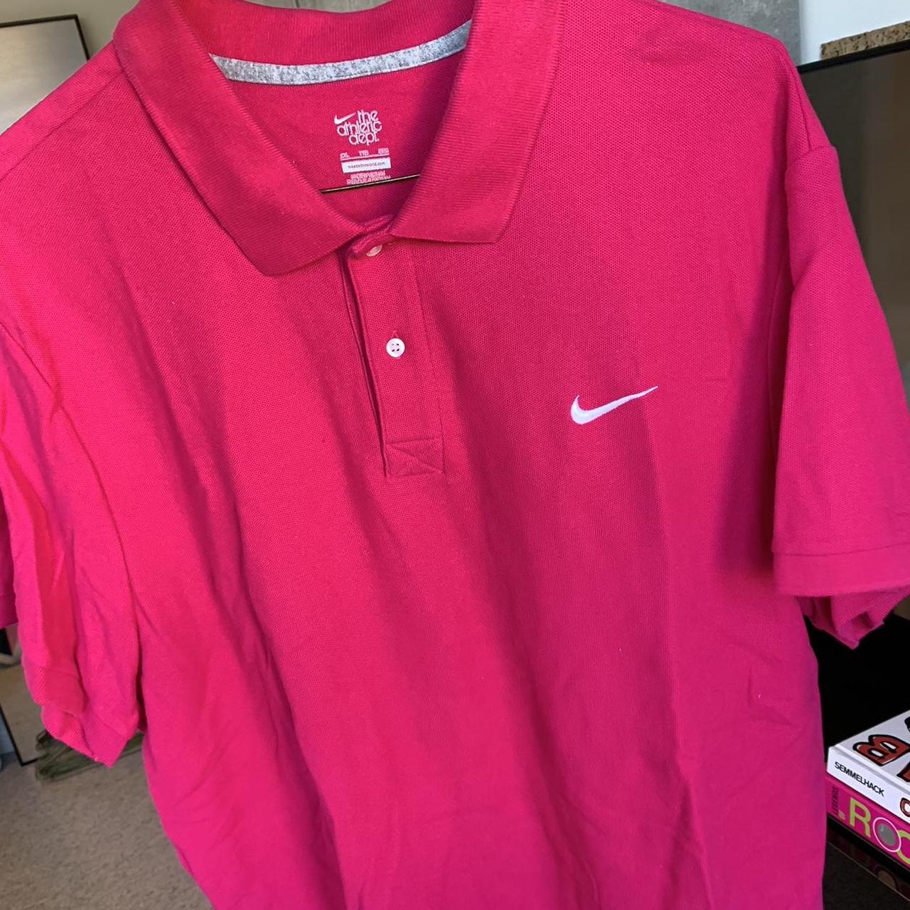 mens pink nike polo