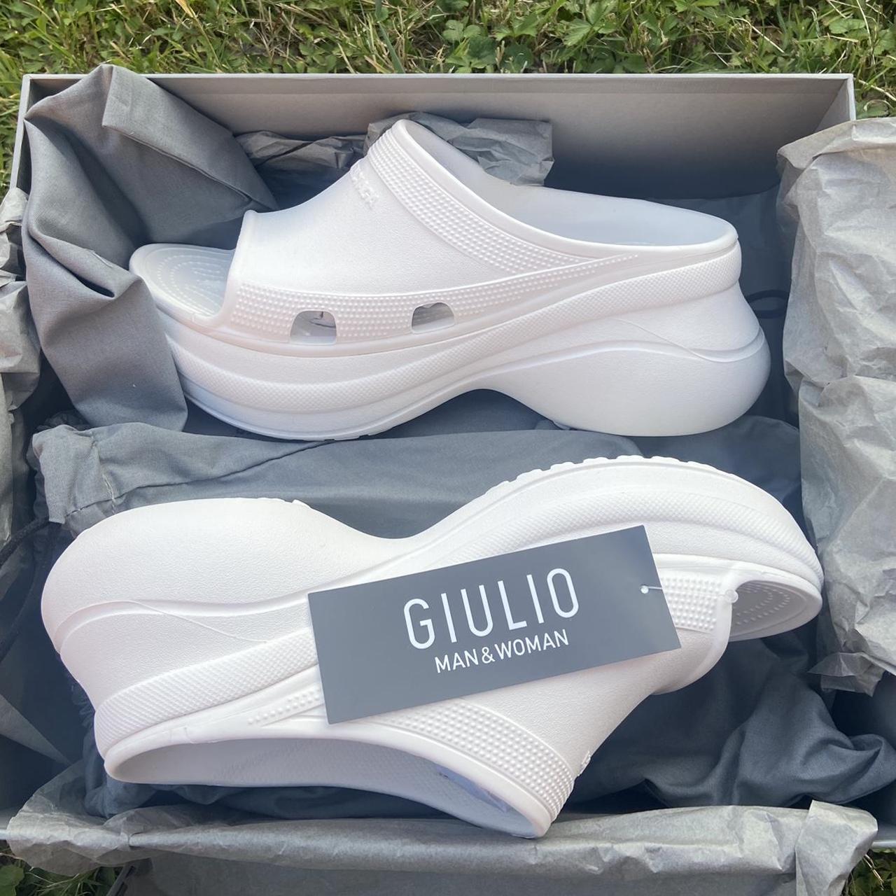 Brand new white Balenciaga pool crocs slide sandal | Depop