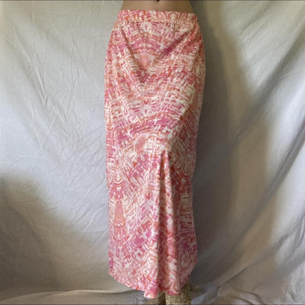 Cato Women's Pink and Orange Skirt | Depop