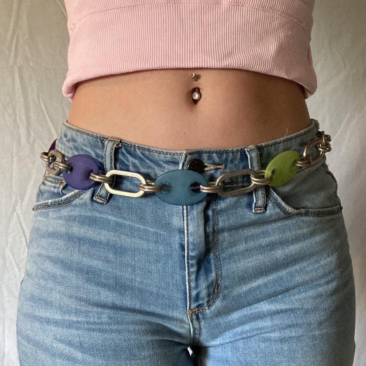 Women's Blue and Green Belt | Depop