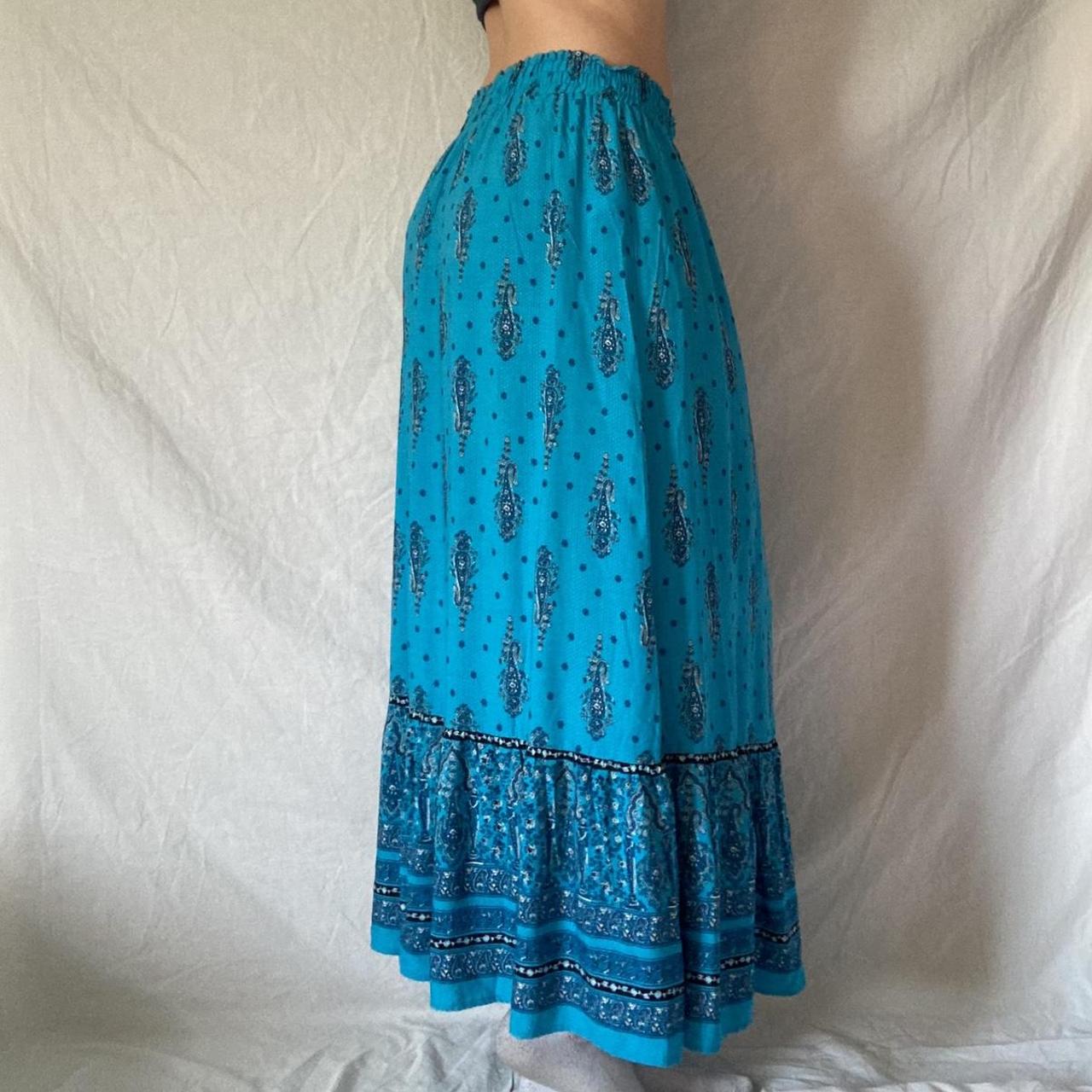 Super cute paisley blue maxi skirt, brand new with... - Depop