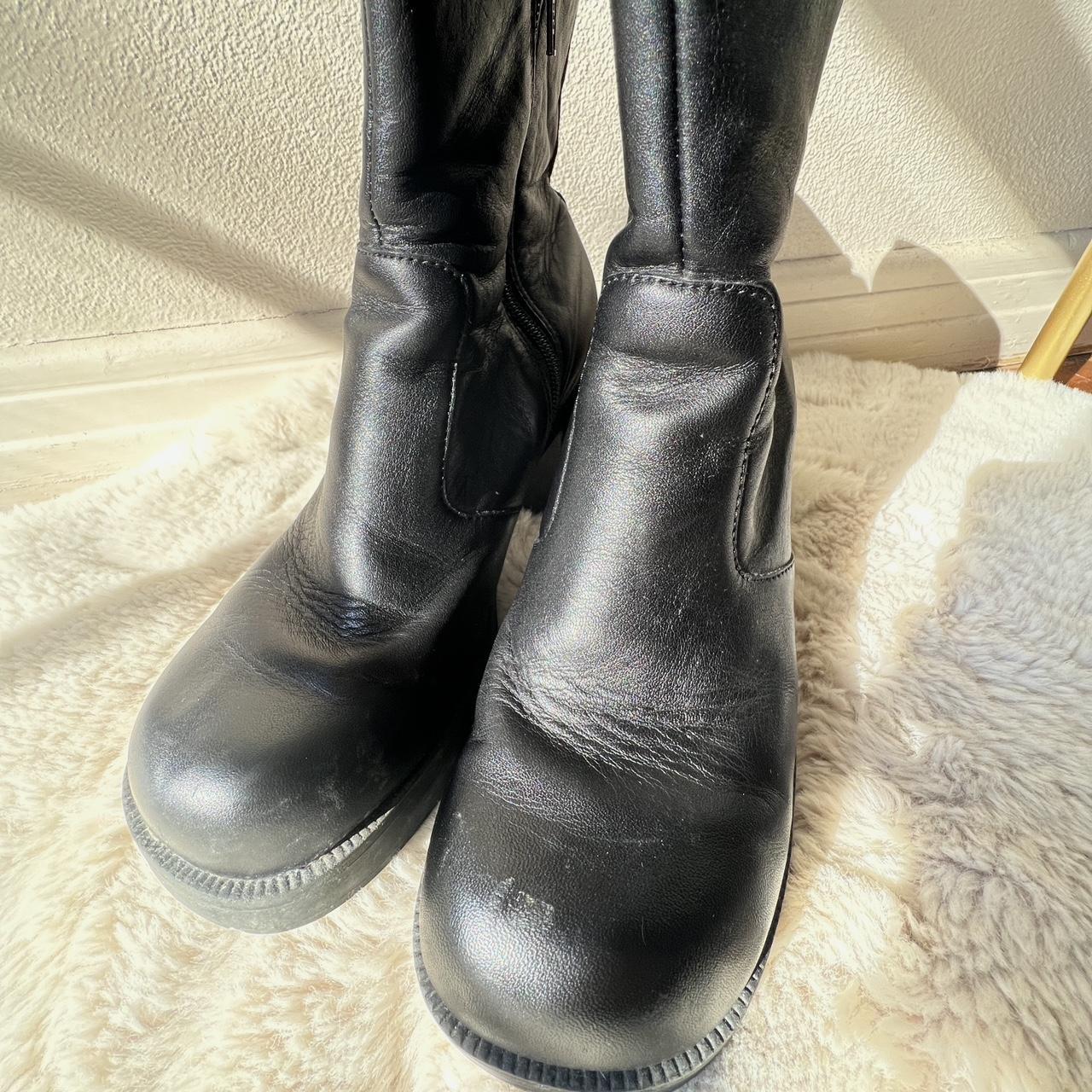 Vintage American Eagle black platform boots. 3 inch... - Depop