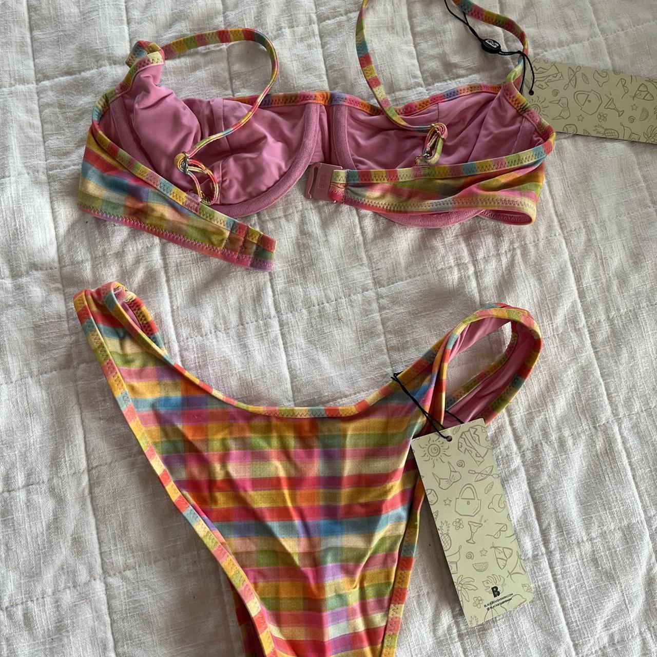 Women's Pink and Yellow Bikinis-and-tankini-sets | Depop