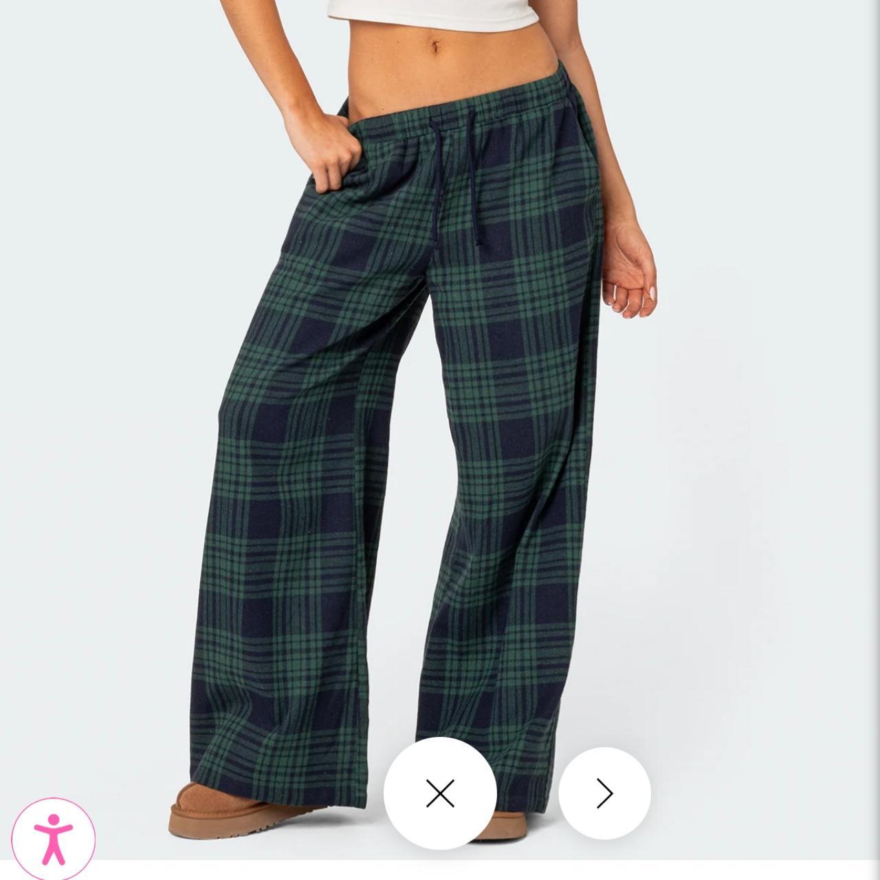 Edikted Plaid Wide Leg Pants
