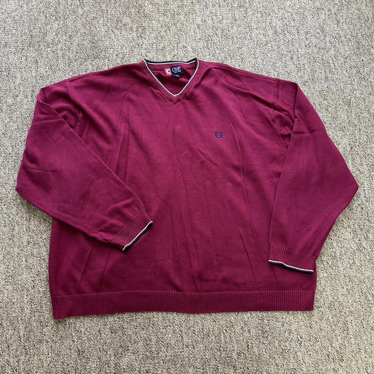 Chaps burgundy knitted Sweatshirt 🥷🏽 Size - 4XL... - Depop
