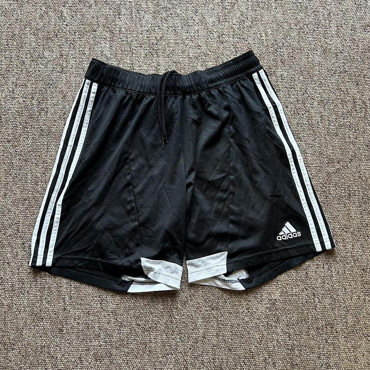 Adidas black and white Sports Shorts 🥷🏽 Size - L... - Depop