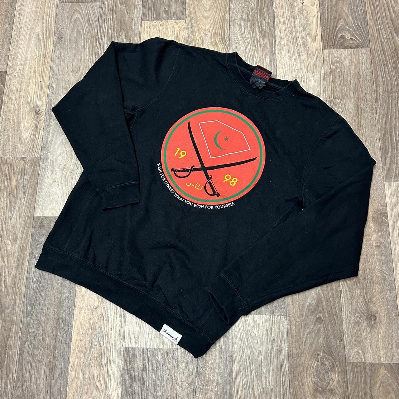 Diamond Supply 1998 Black Sweatshirt Size L. Depop