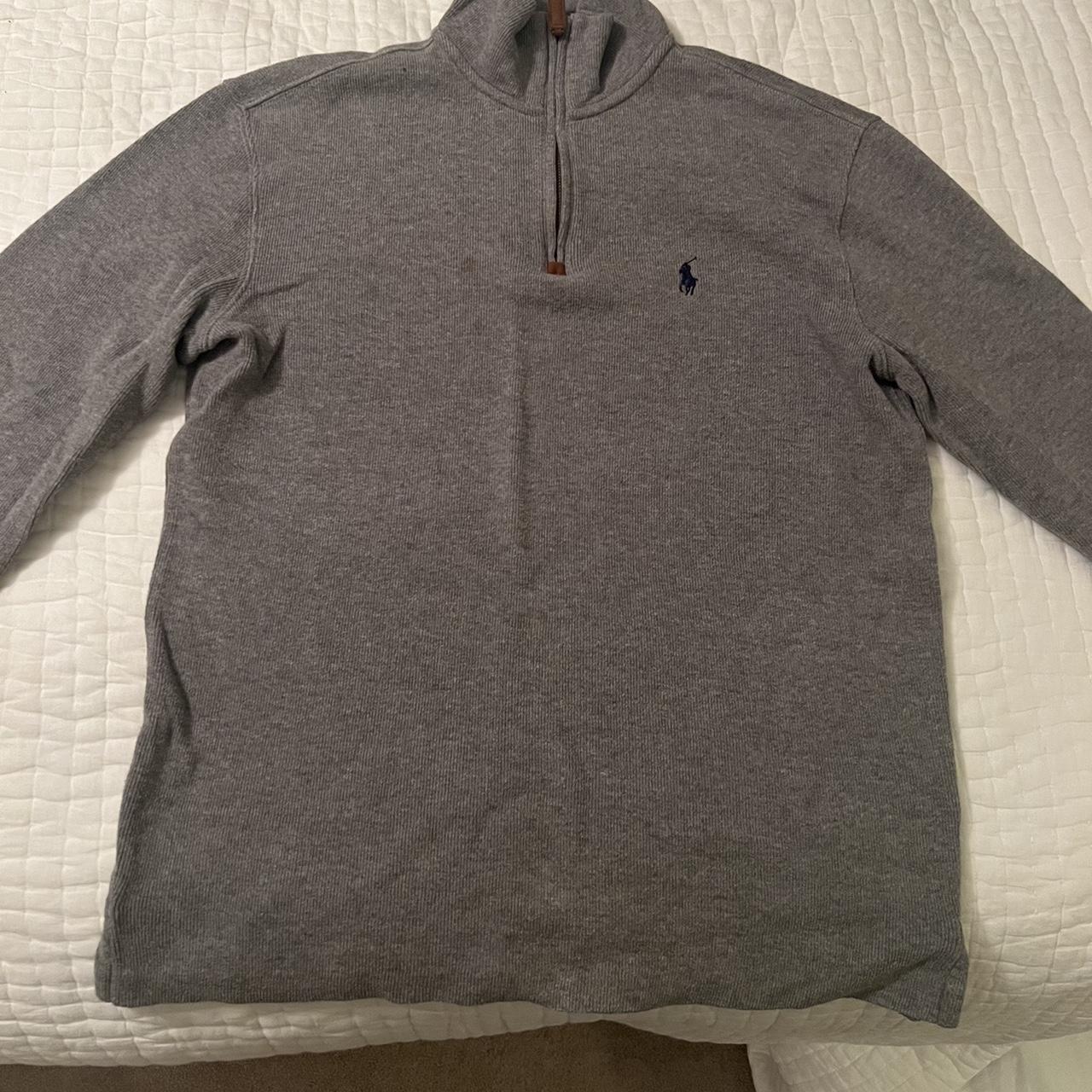 Light grey polo ralph Lauren quarter zip Good... - Depop