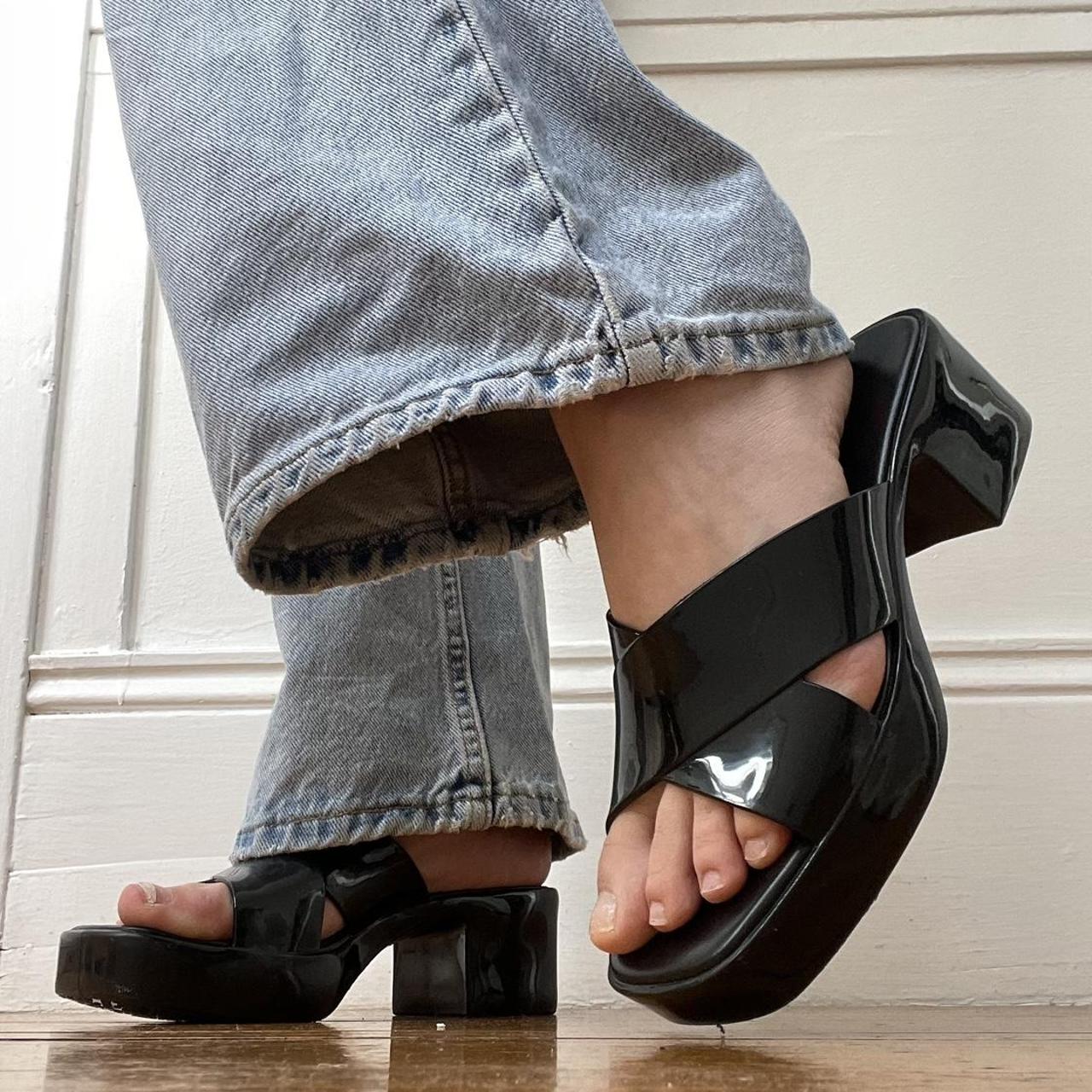 Jeffrey Campbell Women's Black Sandals | Depop