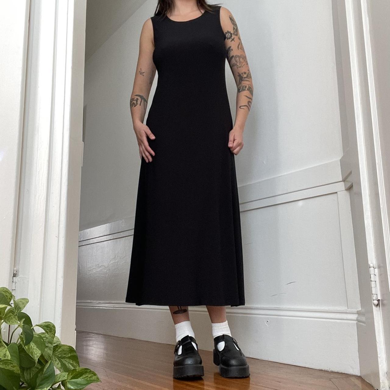black maxi dress gorgeous high quality scoop... - Depop